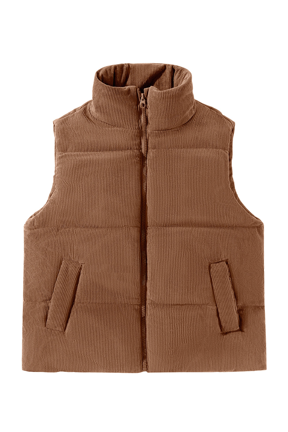 Black, Brown or Jungle Green Rib Puffer Vest