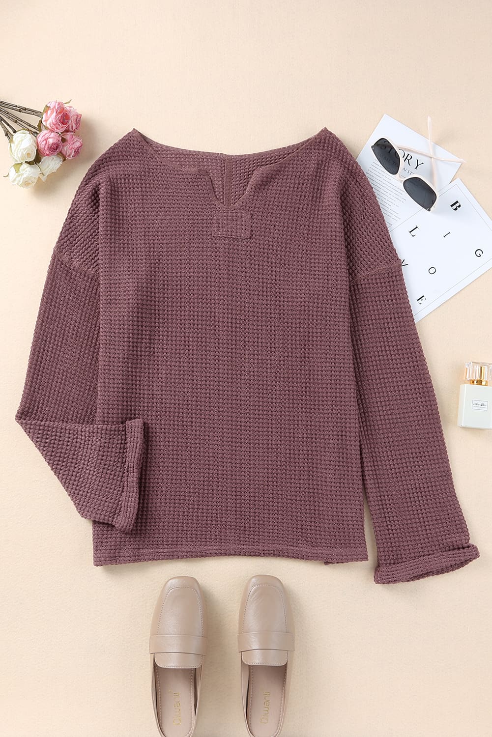 Purple Waffle Knit Top