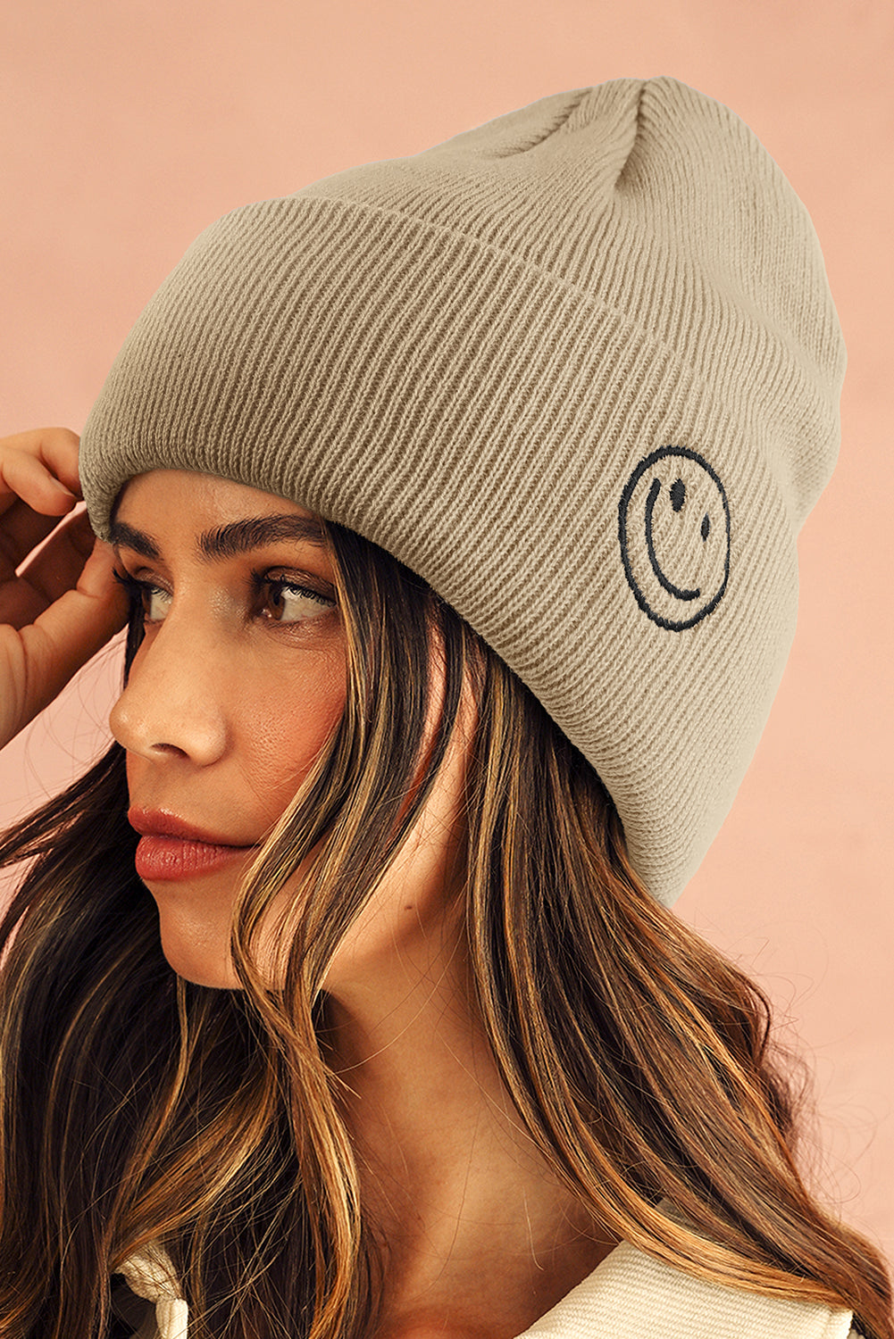 Beanie-Mütze mit Smiley-Gesicht