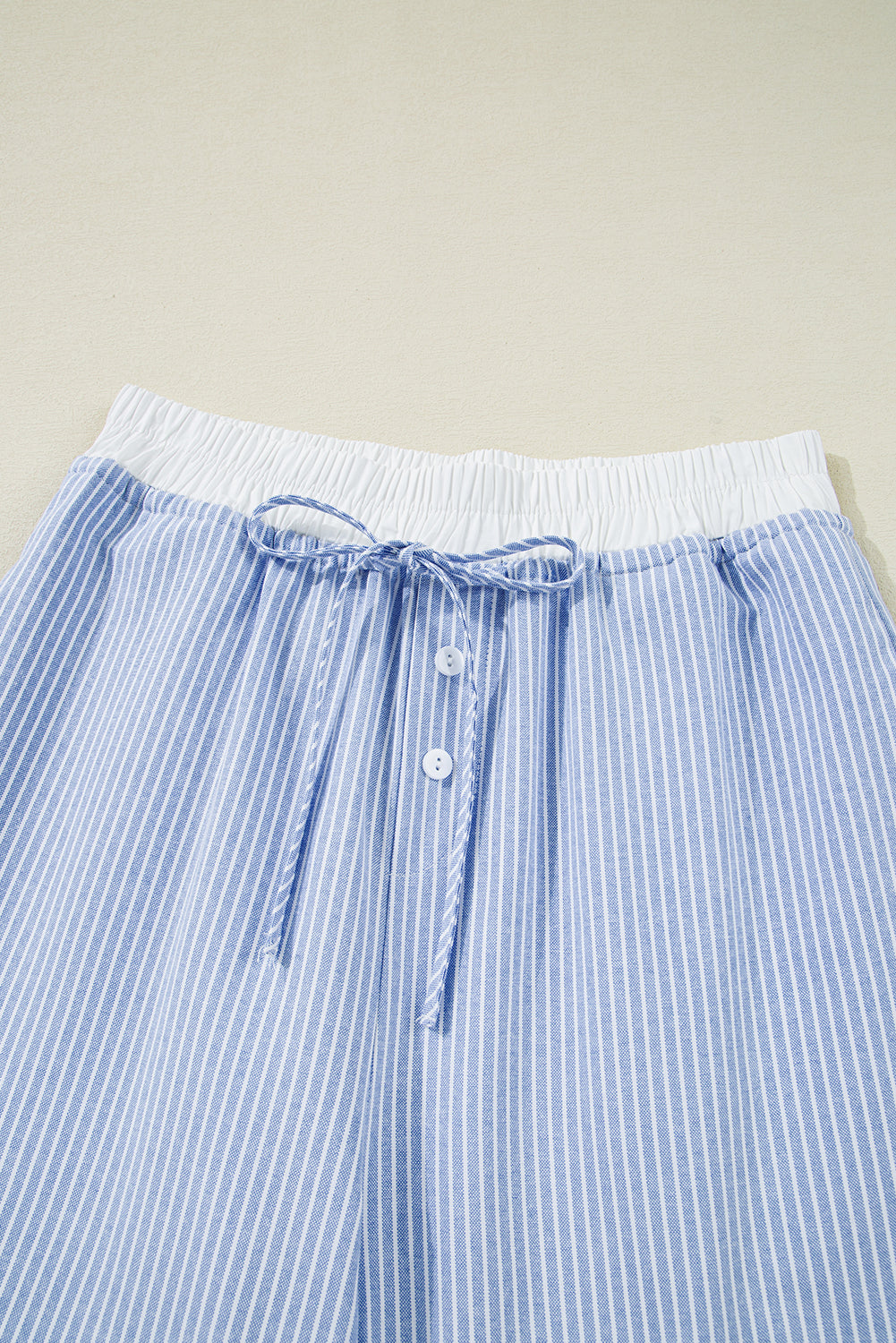 Blue Stripe High Waist Wide Leg Pants