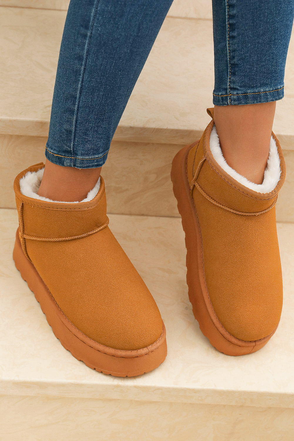 Suede Ankle Snow Boots