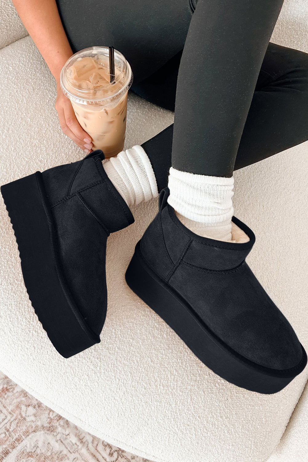 Suede Ankle Snow Boots