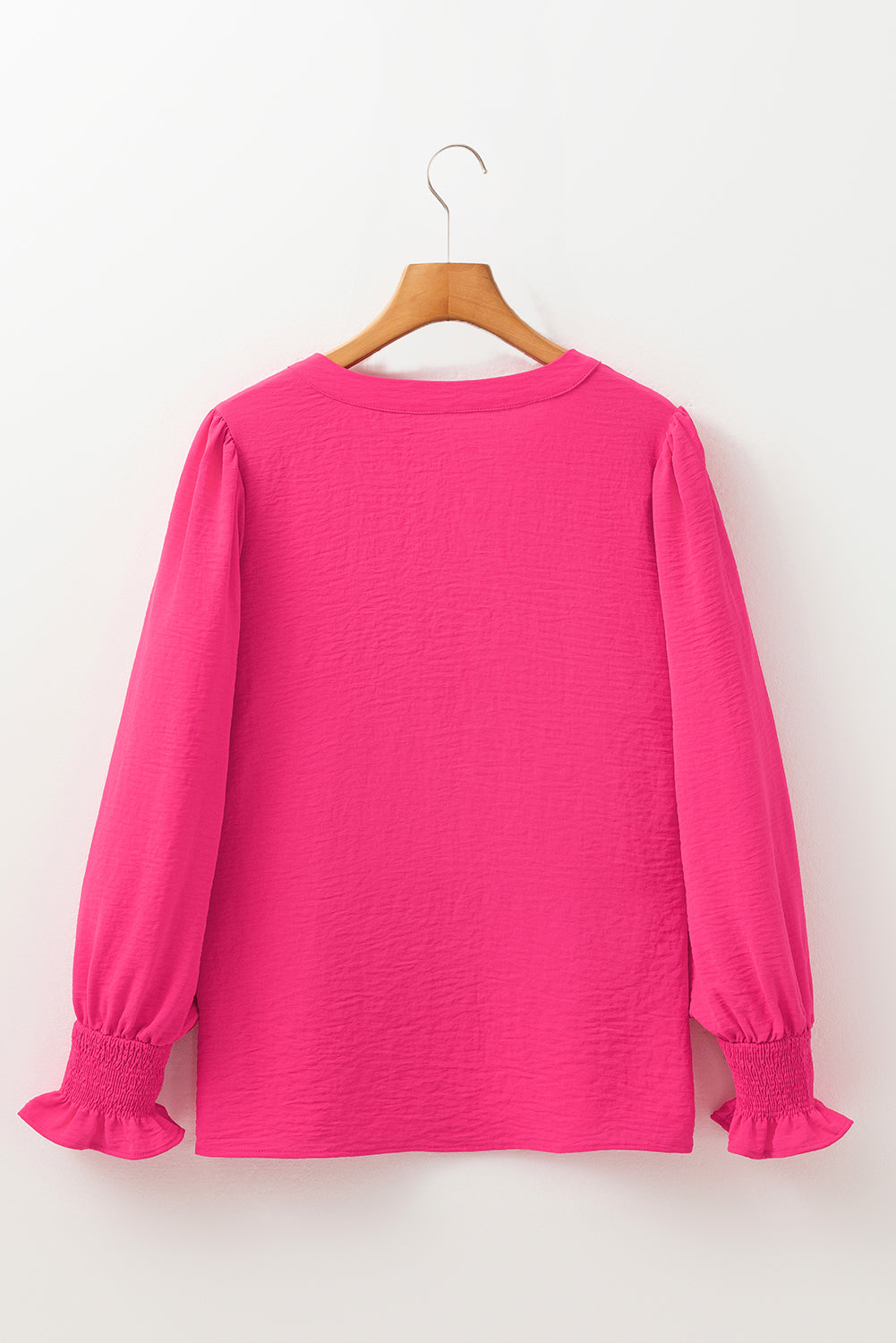 Braune/rosa Bluse mit V-Ausschnitt