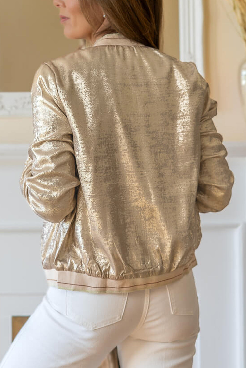 Pale Khaki Metallic Jacket