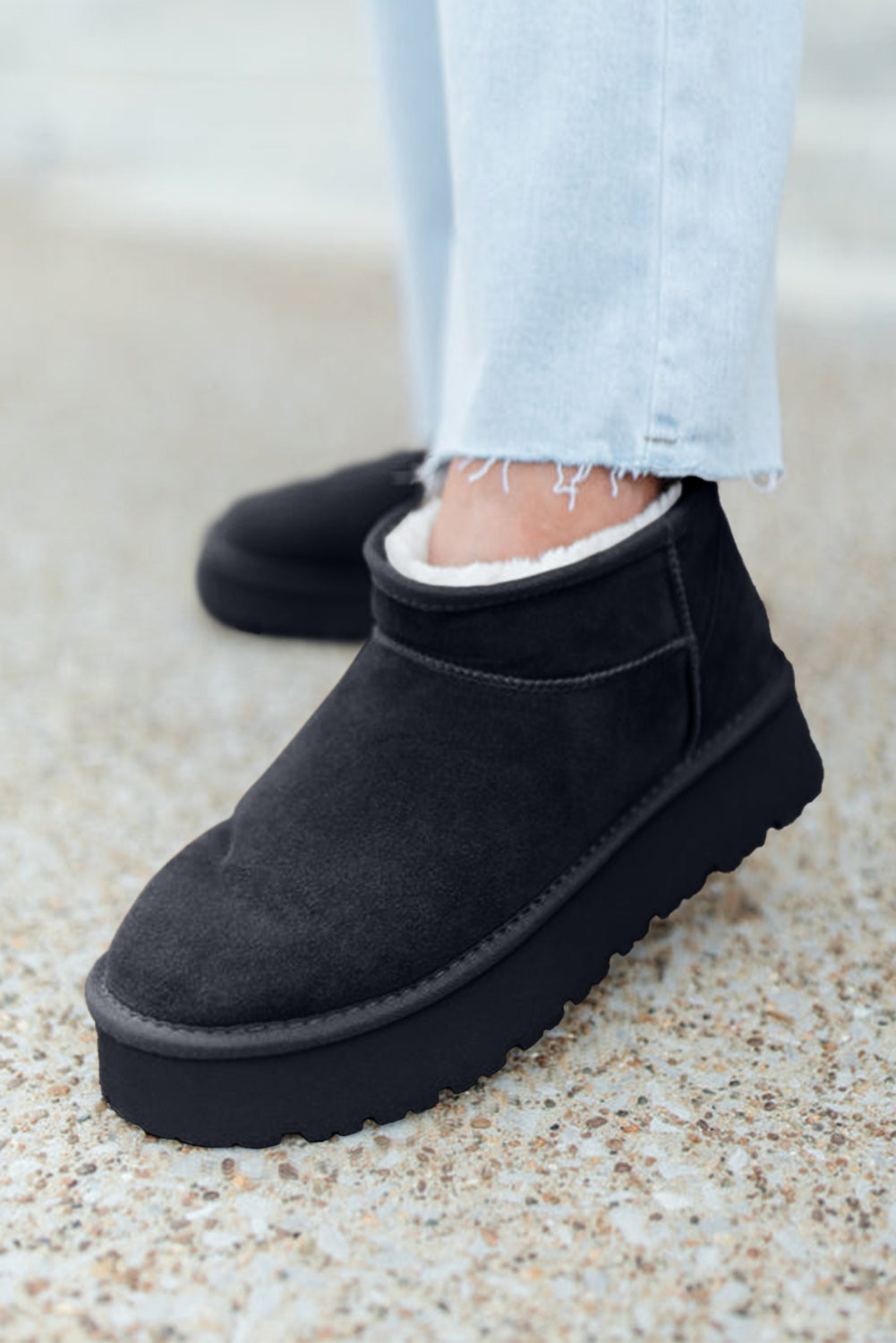 Suede Ankle Snow Boots