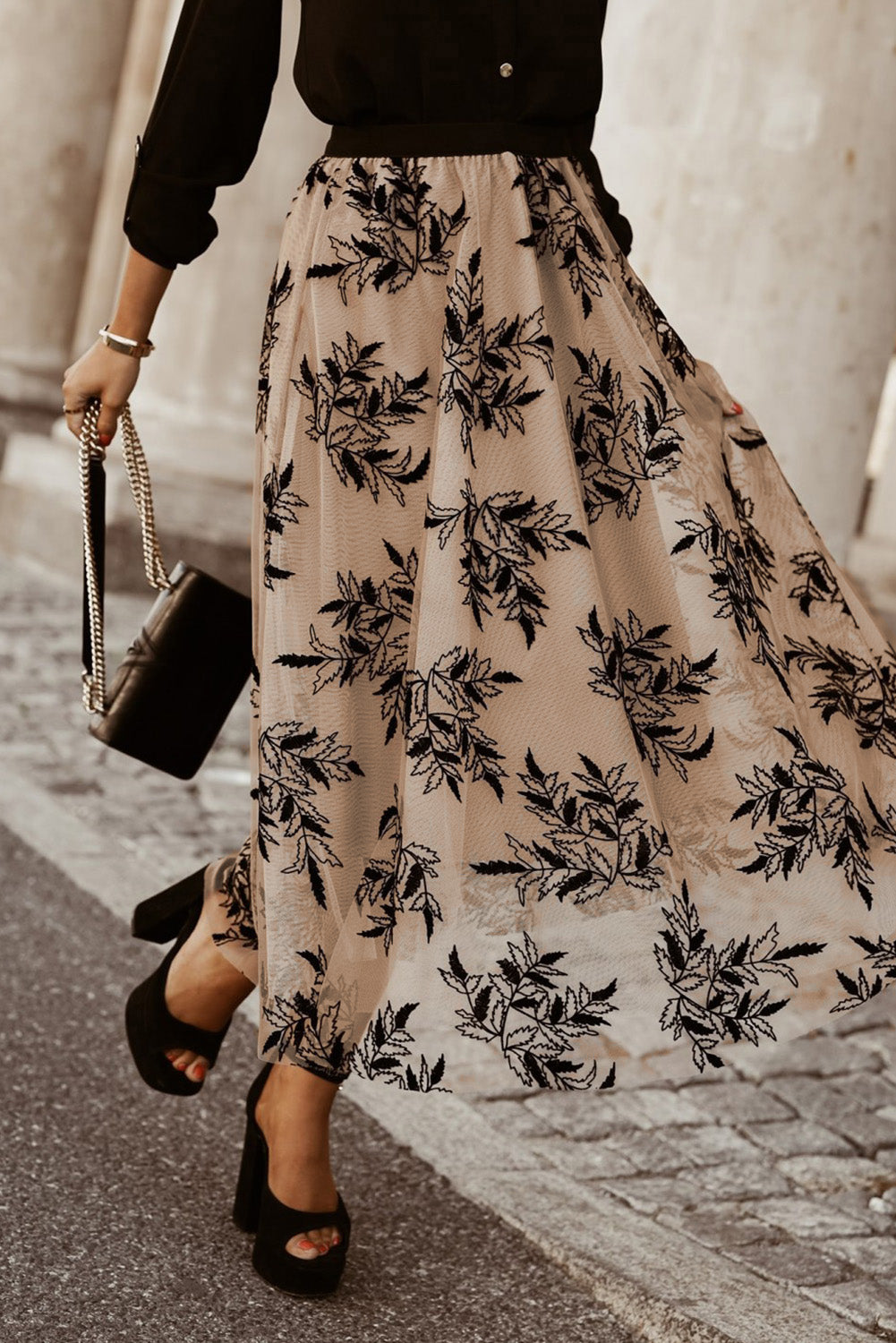 Blossom Floral High Waist Maxi Skirt