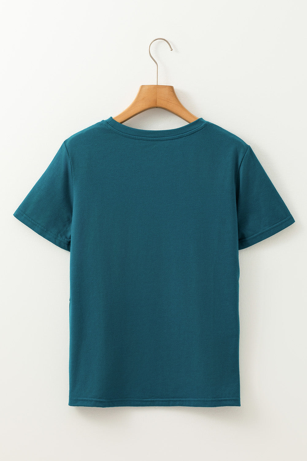 Einfarbiges T-Shirt mit Rundhalsausschnitt in Blauem Saphir