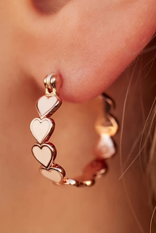 White Valentine Heart Hoop Accessories