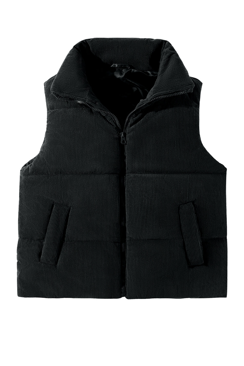 Black, Brown or Jungle Green Rib Puffer Vest